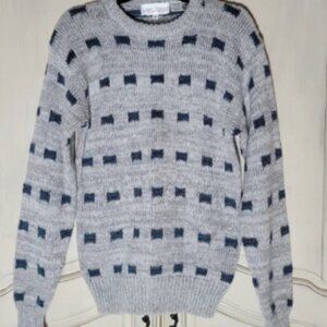 Oak Tree Original Vintage Geometric Knit Crewneck Cosby Grandpa Sweater *sz M*